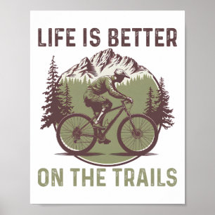 Poster Montanha Divertida Bicicleta Montanha Ciclismo Pil