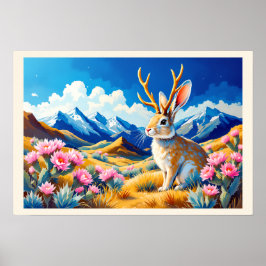 Poster Montanha do Jackalope Deserto Só por Diversão