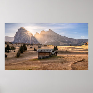 Poster Montanha Dolomite Alps South Tyrol / Itália