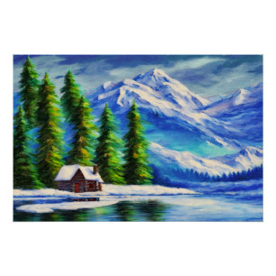 Póster Montanha e Cabina