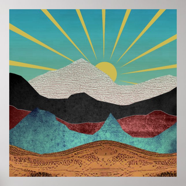 Poster Montanha Fantasia Sunrise (Frente)