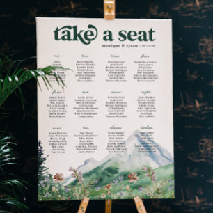 Poster Montanha Flor Selvagem Mesa de casamento