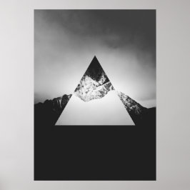Poster Montanha geométrica espelhada em triângulo