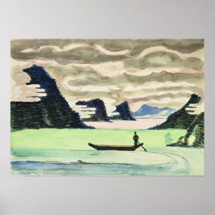 Poster Montanha Lago Expressionista Arte Fina Kirchner