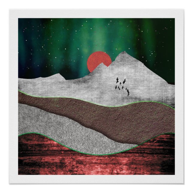 Póster Montanha Luzes do Norte (Frente)