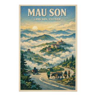Póster Montanha Mau Son, Lang Son, Vietnã Viagem