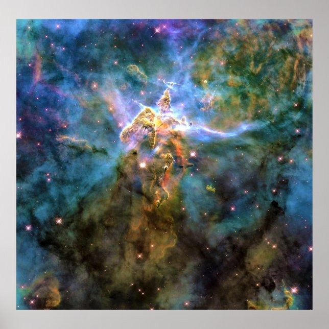 Poster Montanha Mística de Gás Ascensão na Nebulosa Carin (Frente)