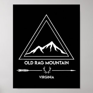 Poster Montanha Old Rag Caminhada Acampamento Vintage