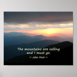 Poster Montanha Sunset: Mtns chamando Muir Modelo