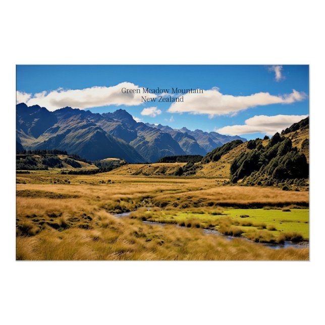 Póster Montanha Verde/IA gerada, (Frente)