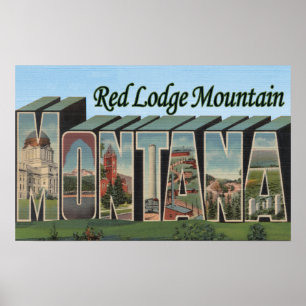 Poster Montanha vermelha do alojamento, Montana
