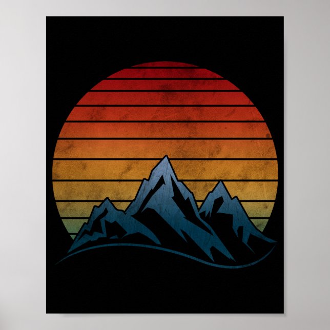 POSTER MONTANHA VINTAGE PÔR DO SOL  (Frente)