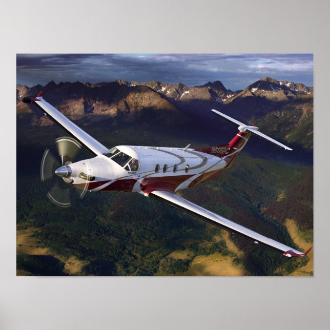 Póster Montanha Voando PC-12 (Frente)