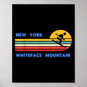 Poster Montanha Whiteface Nova York Esqui Esquiador Esqui
