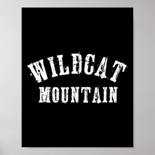 Poster Montanha Wildcat Grungy Rústico Artesanal Esquiado