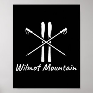 Poster Montanha Wilmot Illinois Esqui Bastões de Esqui In