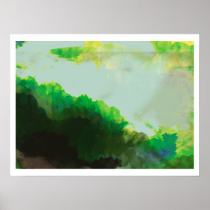 Póster Montanhas abstrato Verde