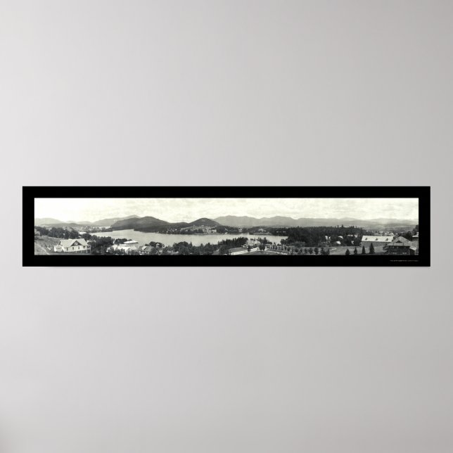 Poster Montanhas Adirondack e Lago Plácido 1912 (Frente)