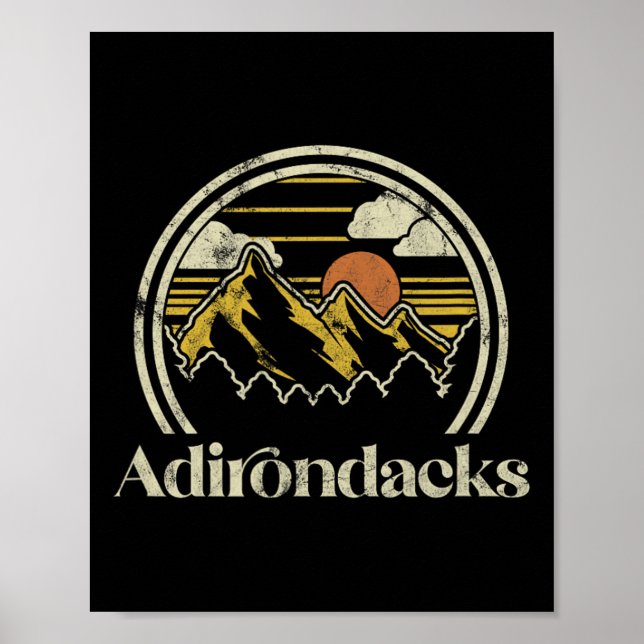 Poster Montanhas Adirondacks Nova York Acampamento de Tri (Frente)