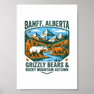 Poster Montanhas Banff Alberta Ursos Grizzly Montanha Out