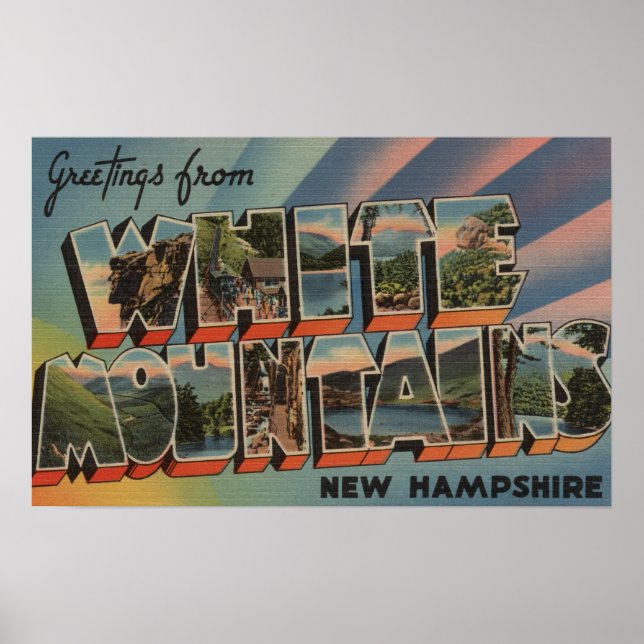 Póster Montanhas brancas, New Hampshire 4 (Frente)