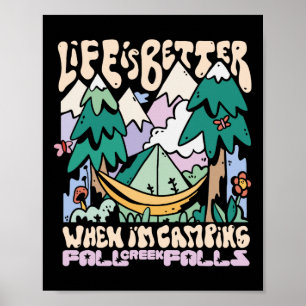 Poster Montanhas Caem Creek Falls Tennessee Acampando Wil