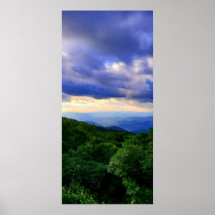Poster Montanhas Cloudy Blue Ridge