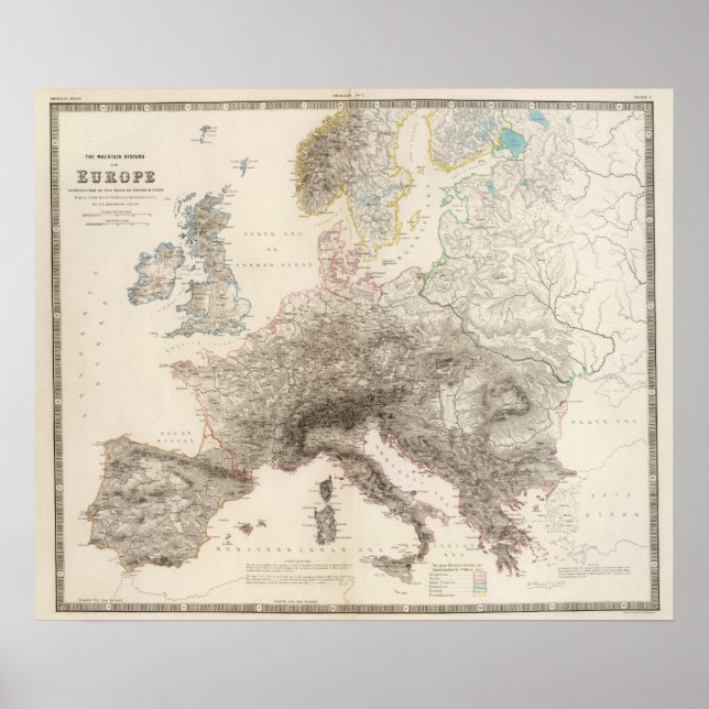 Poster Montanhas da Europa (Frente)