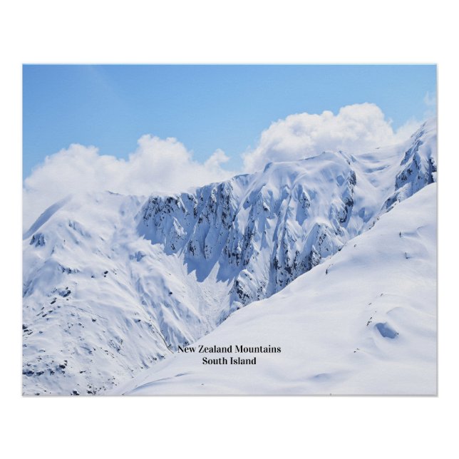 Póster Montanhas da Nova Zelândia (Frente)
