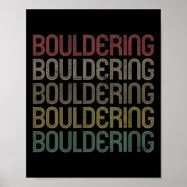 Poster Montanhas de Bouldering Estilo Retro Vintage Prese (Frente)