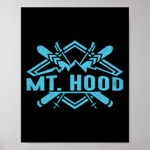 Poster Montanhas de esqui Skier Descida Ski Resort Mt. Ho