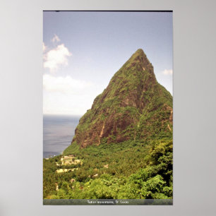 Póster Montanhas de Teton, St Lucia