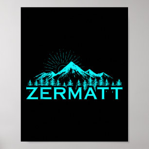 Poster Montanhas de Zermatt Esqui Alpino Alpes Suíços Suí