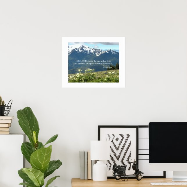 Poster Montanhas Desiderata Verse e Fotografia Sombra (Escritório em casa)