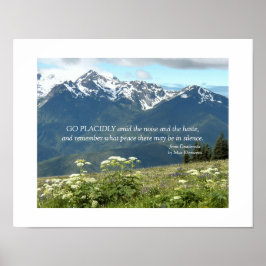 Poster Montanhas Desiderata Verse e Fotografia Sombra