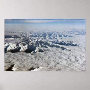 Poster Montanhas do Tibete sob nuvens