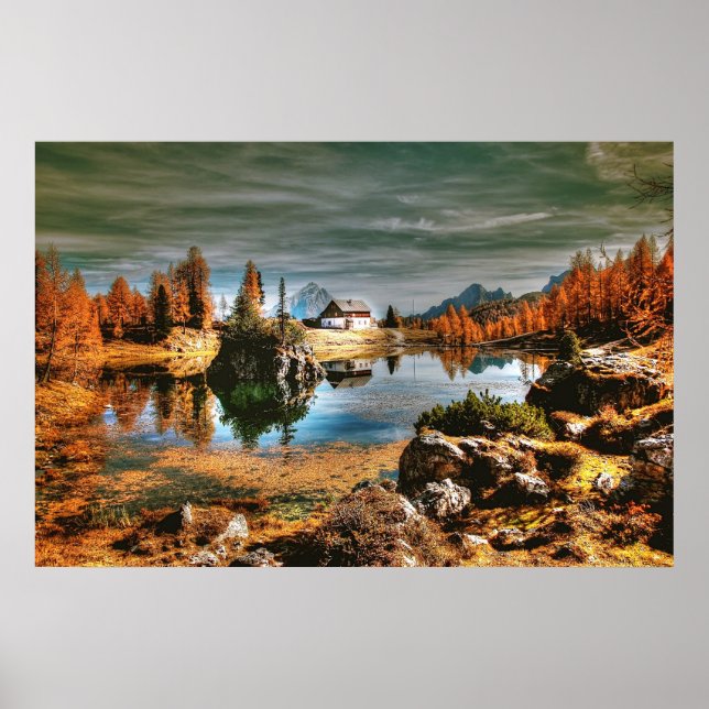 Póster Montanhas Dolomites, itália (Frente)