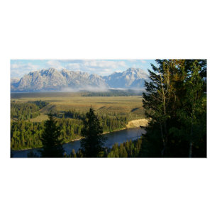 Póster Montanhas e Rio Jackson Hole