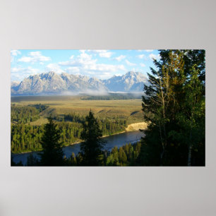 Póster Montanhas e Rio Jackson Hole