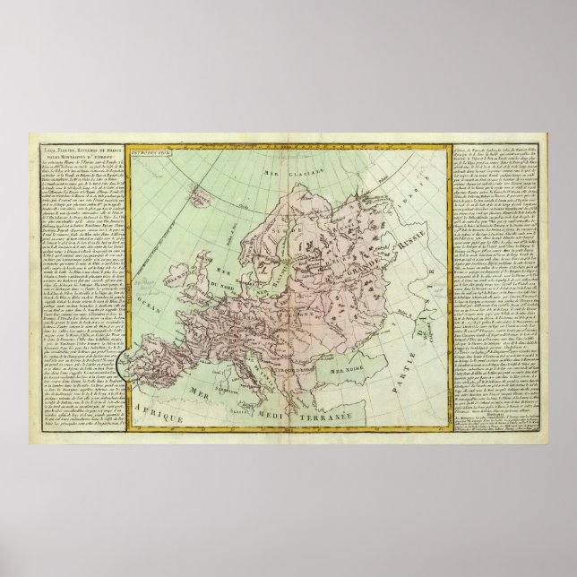 Póster Montanhas e rios da Europa (Frente)