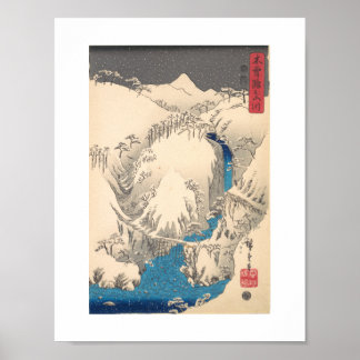 Poster Montanhas e rios de Hiroshige