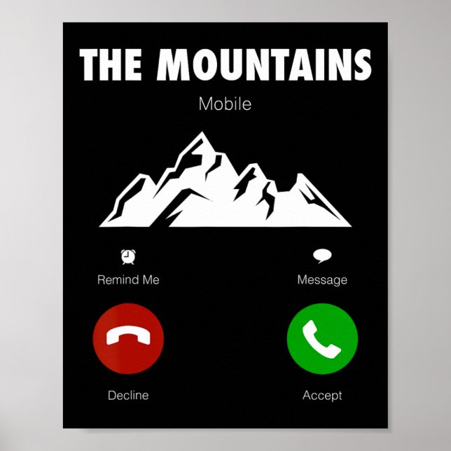 Poster Montanhas Estão Chamando Chamada de Celular Engraç (Frente)