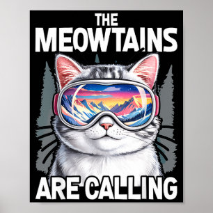 Poster Montanhas estão chamando humor de amante de gato e