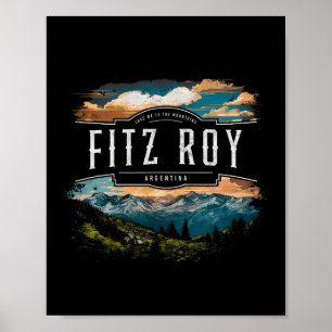 Poster Montanhas Fitz Roy Argentina Caminhada Ao Ar Livre