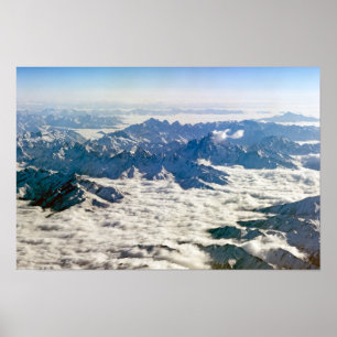 Poster Montanhas Himalaya sob nuvens - Tibete
