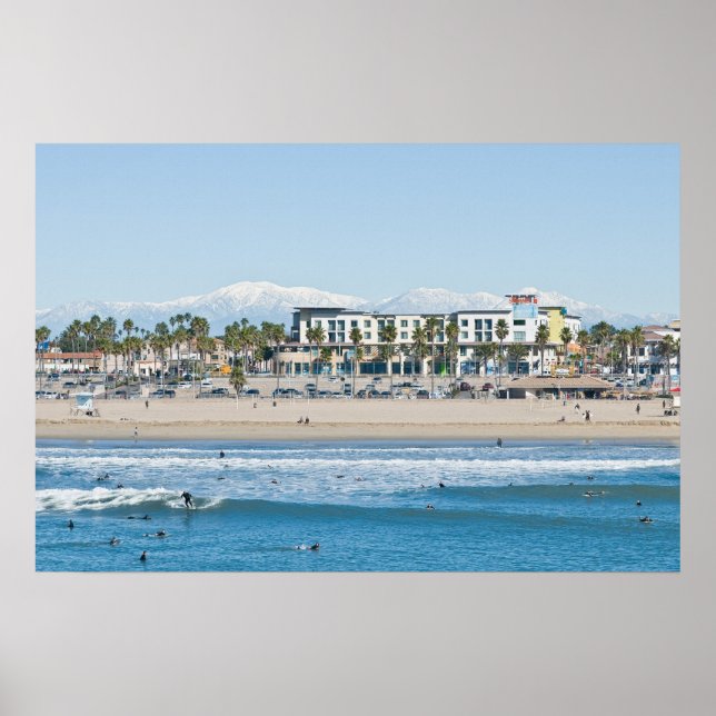 Poster Montanhas Huntington Beach e Snow Captadas (Frente)