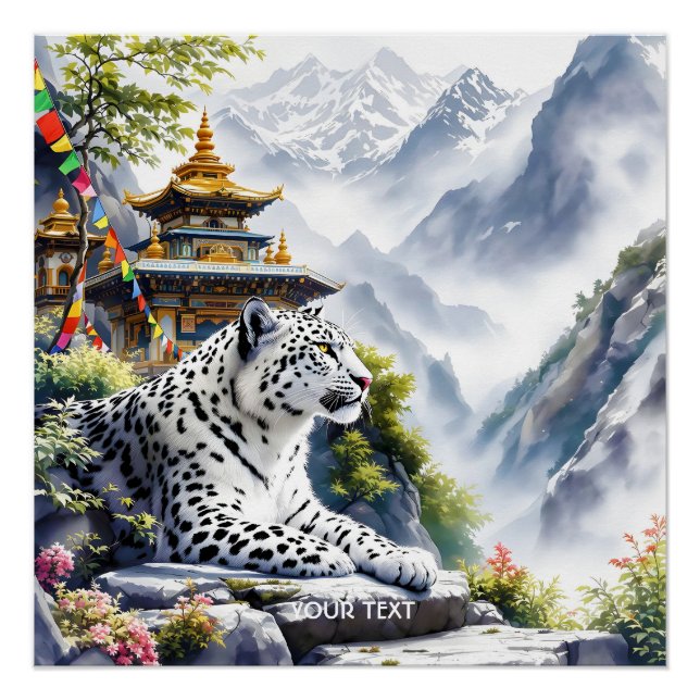 Póster Montanhas-leopardo brancas fantasmas (Frente)