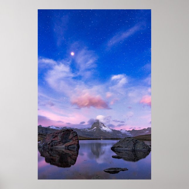 Poster Montanhas | Matterhorn & Lake Stellisee (Frente)