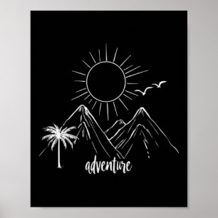 Poster Montanhas Nascer do Sol Aventura Caminhada Acampam
