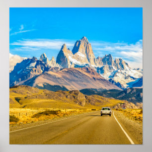 Póster Montanhas nevado de Andes, EL Chalten, Argentina
